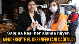 Menderes'te El Dezenfektanı Dağıtıldı