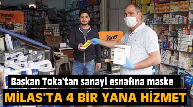 Başkan Toka'tan sanayi esnafına maske 