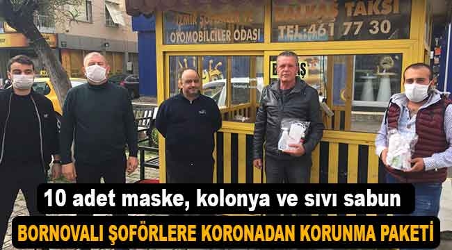 Bornovalı şoförlere koronadan korunma paketi