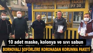 Bornovalı şoförlere koronadan korunma paketi