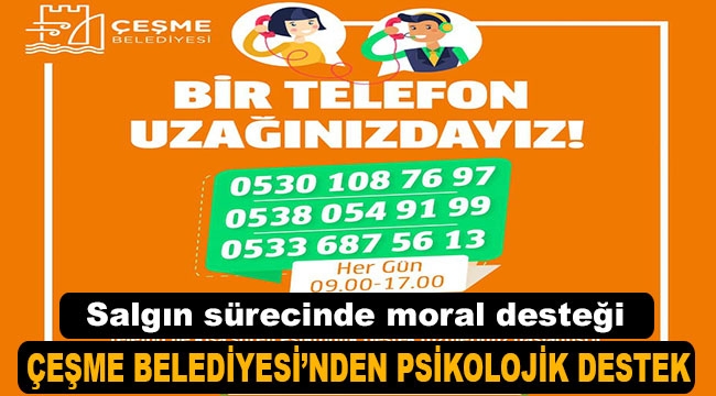 Çeşme Belediyesi'nden psikolojik destek hizmeti