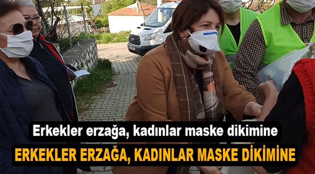 Karaburun'da göz yaşartan dayanışma: Erkekler erzağa, kadınlar maske dikimine