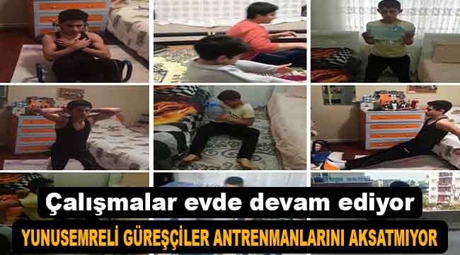 Yunusemre güreşçileri antrenmanları aksatmıyor