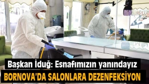 Bornova'da salonlara dezenfeksiyon