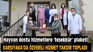 Hayvan dostu hizmetlere 'teşekkür' plaketi