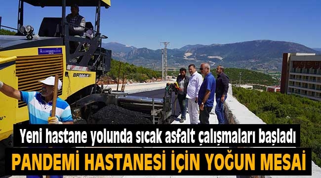 Yeni Hastane yolunda sıcak asfalt çalışmaları başladı