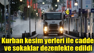 Kurban kesim yerleri ile cadde ve sokaklar dezenfekte edildi