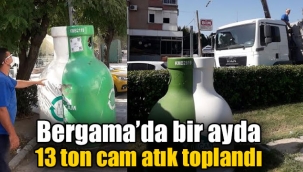 Bergama'da bir ayda 13 ton cam atık toplandı