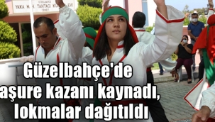 Güzelbahçe'de aşure kazanı kaynadı, lokmalar dağıtıldı