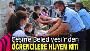 Çeşme Belediyesi'nden öğrencilere hijyen kiti
