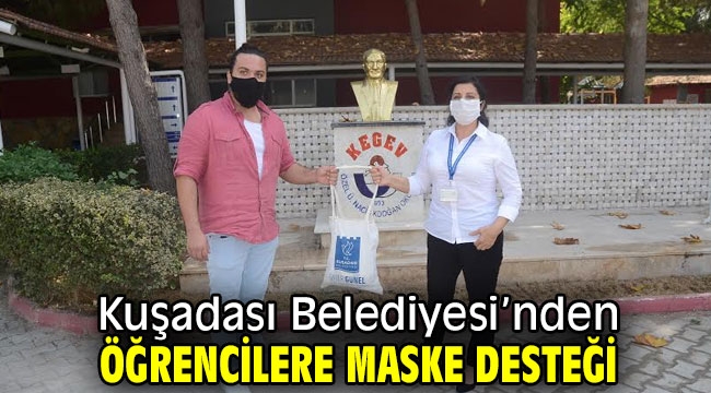 Kuşadası Belediyesi'nden öğrencilere maske desteği