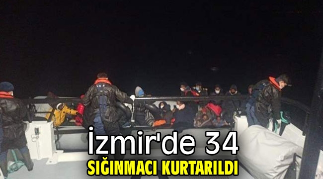 İzmir'de 34 sığınmacı kurtarıldı