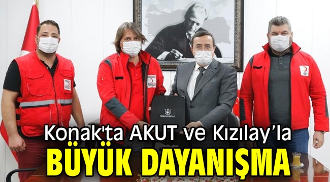 Konak'ta AKUT ve Kızılay'la büyük dayanışma