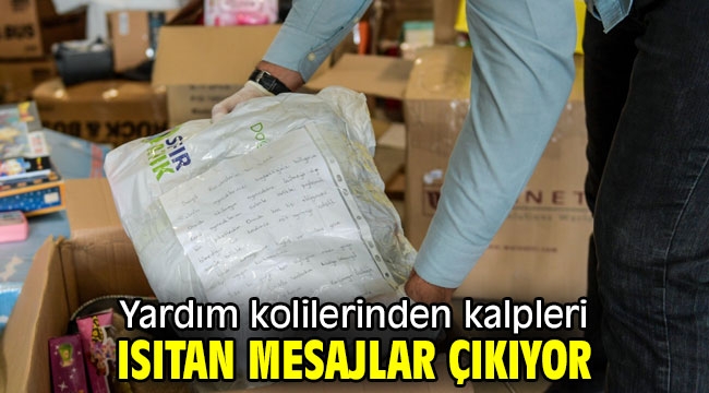 Yardım kolilerinden çıkan mesajlar kalpleri ısıtıyor!