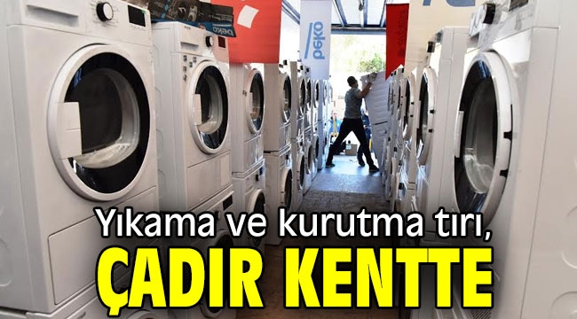 Yıkama ve kurutma tırı, çadır kentte