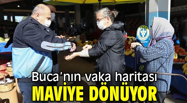 Buca'nın vaka haritası maviye dönüyor 