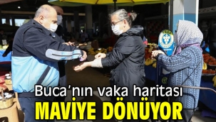Buca'nın vaka haritası maviye dönüyor 