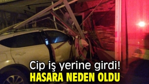 Cip iş yerine girdi! Hasara neden oldu