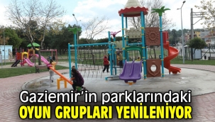 Gaziemir'in parklarındaki oyun grupları yenileniyor