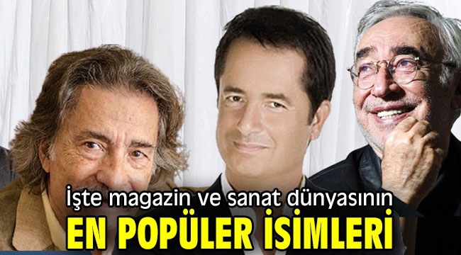 İşte magazin ve sanat dünyasının en popüler isimleri