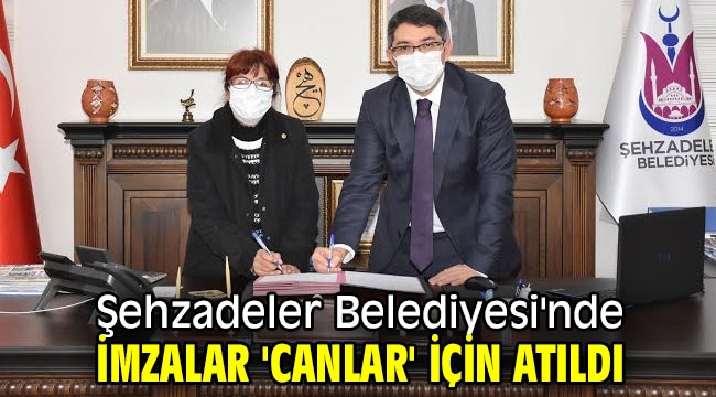 Şehzadeler Belediyesi'nde imzalar 'canlar' için atıldı