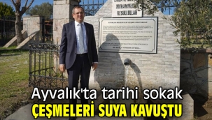 Ayvalık'ta tarihi sokak çeşmeleri suya kavuştu