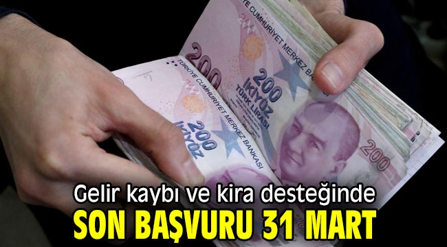 Gelir kaybı ve kira desteğinde son başvuru 31 Mart