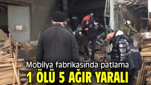 Mobilya fabrikasındaki patlamada 1 ölü 5 ağır yaralı