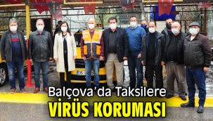 Balçova'da Taksilere virüs koruması