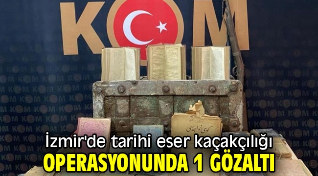 İzmir'de tarihi eser kaçakçılığı operasyonunda 1 gözaltı