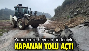 Yunusemre heyelan nedeniyle kapanan yolu açtı