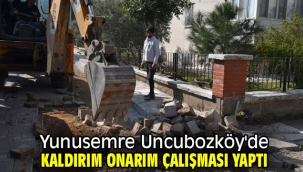  Yunusemre Uncubozköy'de kaldırım onarım çalışması yaptı