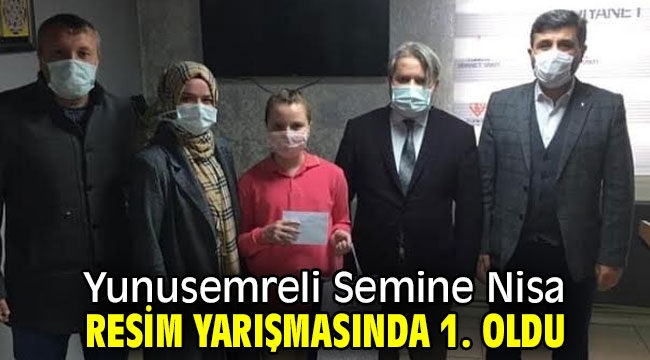 Yunusemreli Semine Nisa resim yarışmasında 1. oldu