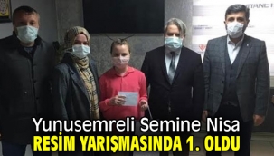 Yunusemreli Semine Nisa resim yarışmasında 1. oldu