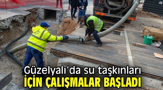 Güzelyalı'da su taşkınları için çalışmalar başladı