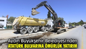 Aydın Büyükşehir Belediyesi'nden Atatürk Bulvarına ömürlük yatırım