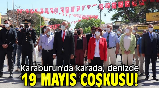 Karaburun'da karada, denizde 19 Mayıs coşkusu! 