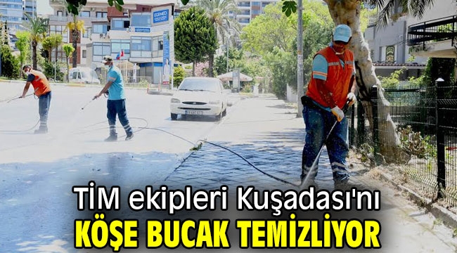 TİM ekipleri Kuşadası'nı köşe bucak temizliyor