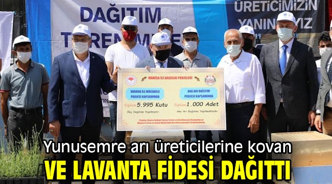  Yunusemre arı üreticilerine kovan ve lavanta fidesi dağıttı