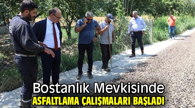 Bostanlık Mevkisinde Asfaltlama Çalışmaları Başladı