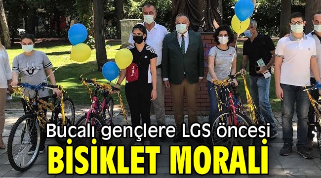 Bucalı gençlere LGS öncesi bisiklet morali 