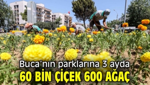 Buca'nın parklarına 3 ayda 60 bin çiçek 600 ağaç