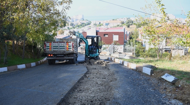 Ada'da yol çalışmaları sürüyor