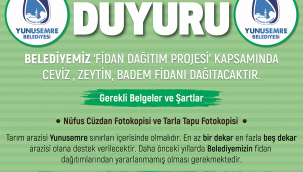 Üreticilere ceviz, badem ve zeytin fidanı dağıtılacak