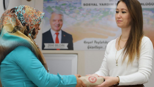 Saruhanlı Belediyesi'nden et ve mont yardımı