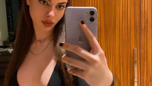 Talu göğüs dekoltesini ipli tercih etti! 