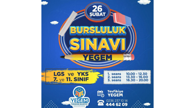 YEGEM'den bursluluk sınavı!