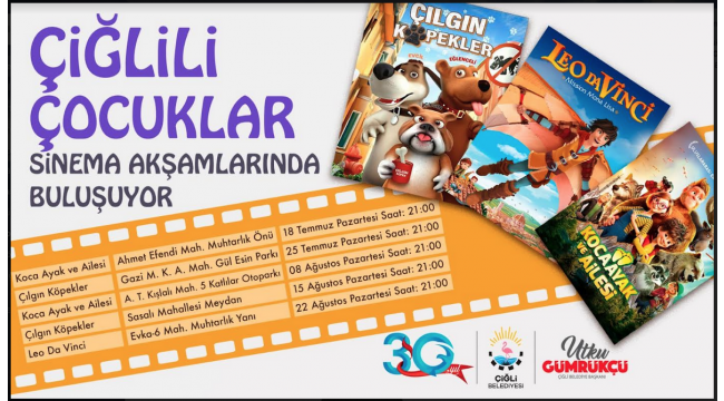 Çiğli'de sinema akşamları başlıyor