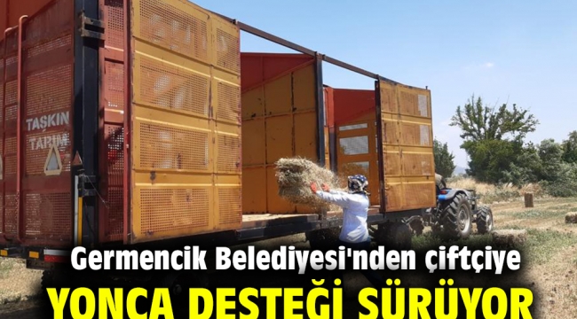 Germencik Belediyesi'nden çiftçiye yonca desteği sürüyor