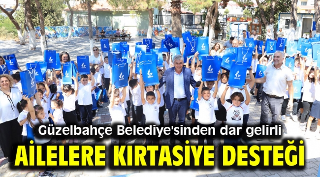 Güzelbahçe Belediye'sinden dar gelirli ailelere kırtasiye desteği